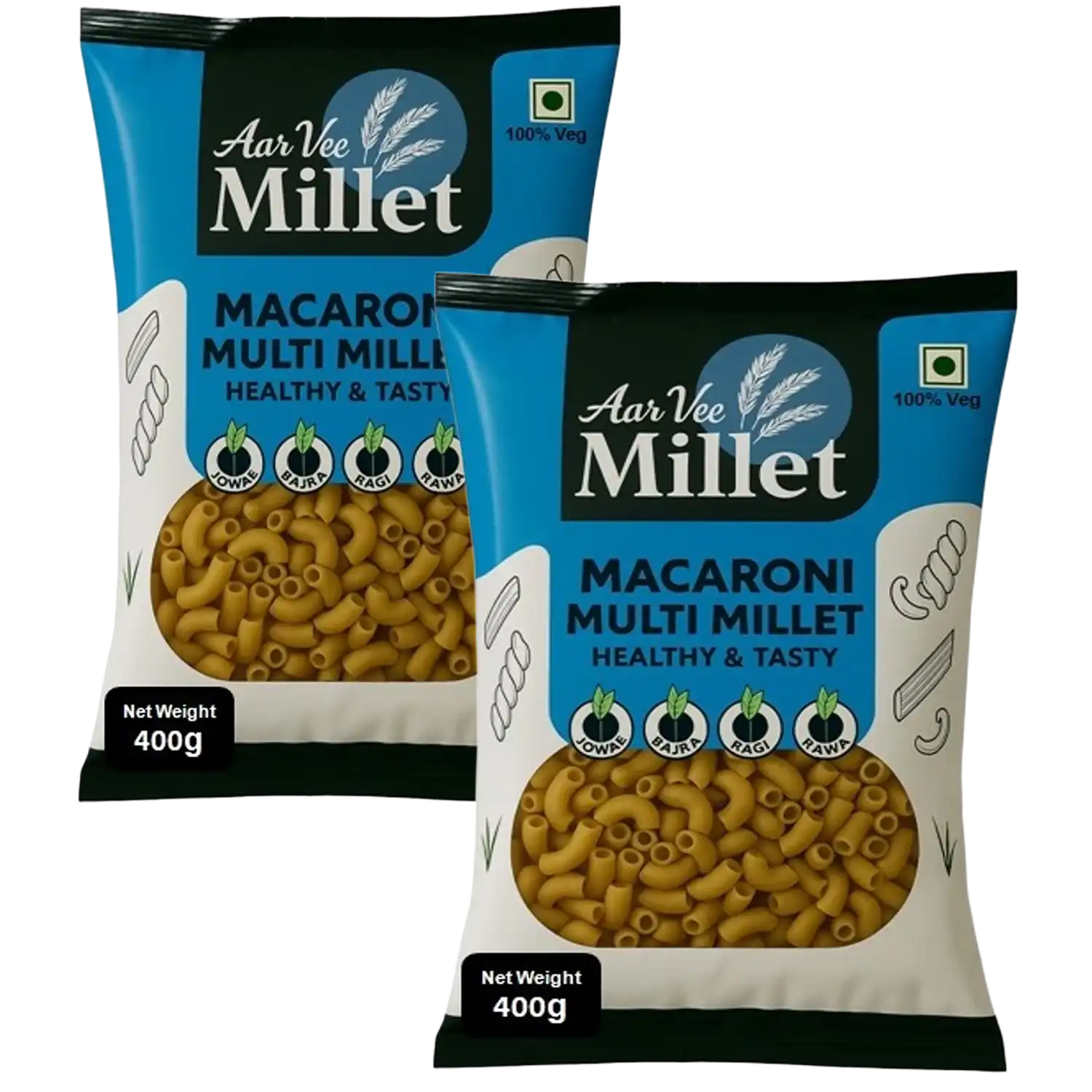 Aarvee Millet Macroni Multi Millet - Pack of 2 (400 gm each)