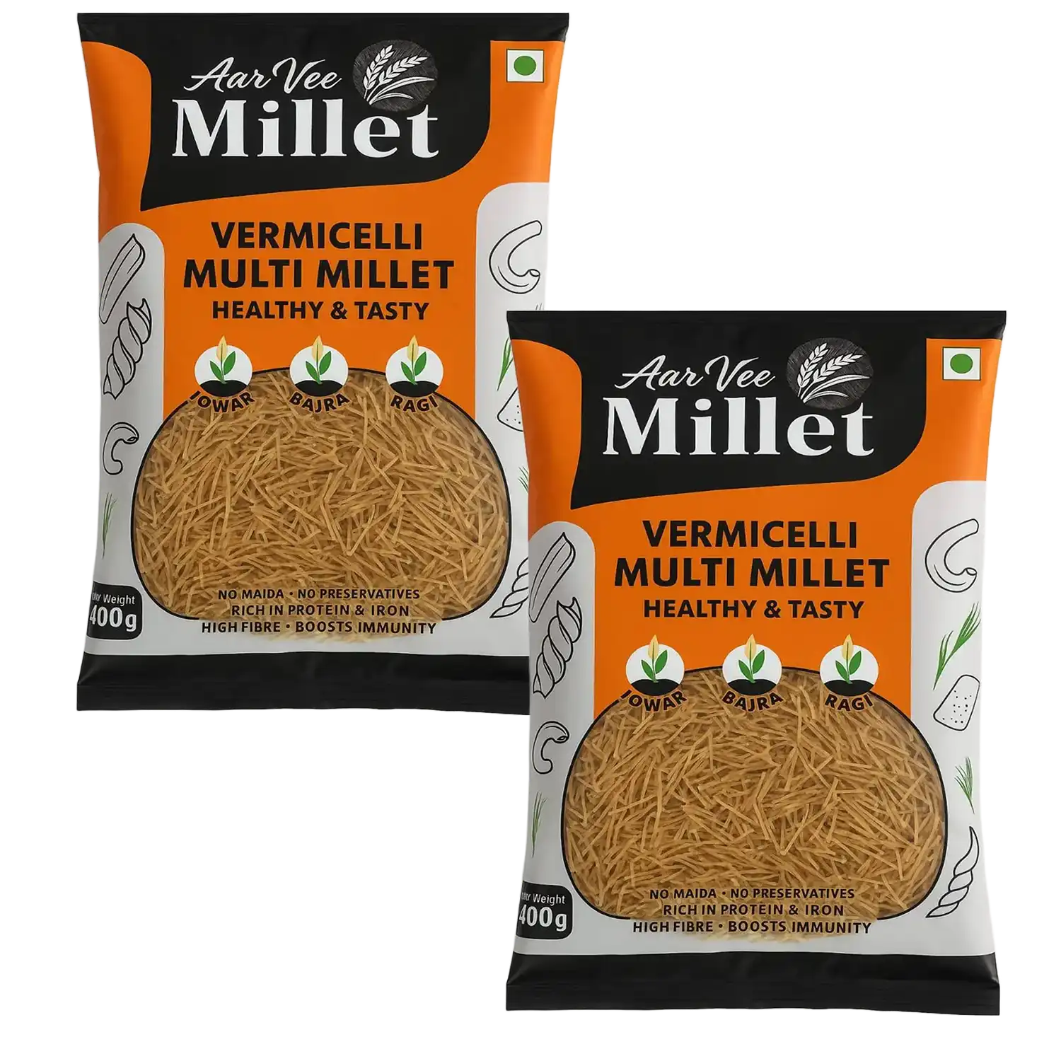 Aarvee Millet Vermicelli Multi Millet - Pack of 2 (400 gm each)