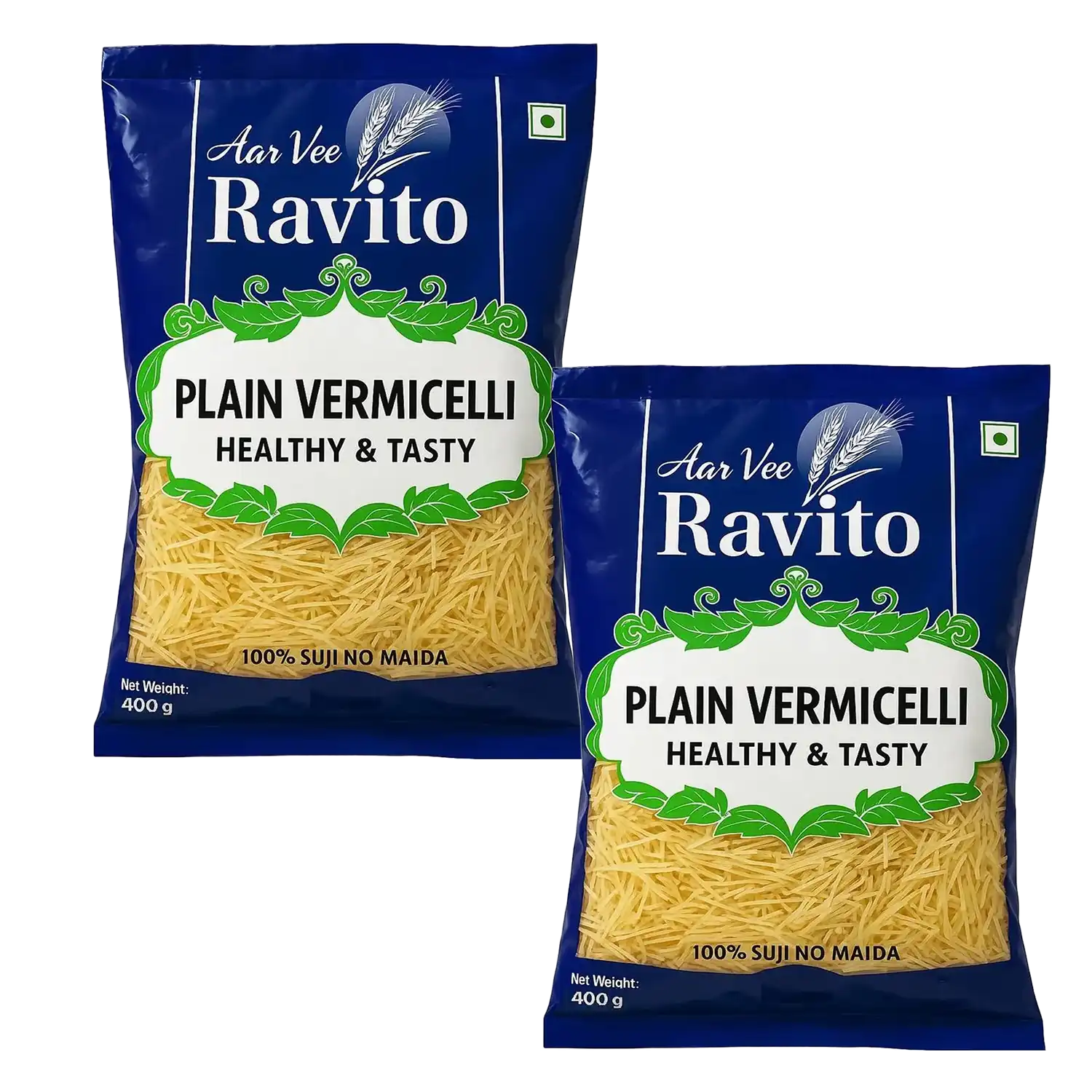 Aarvee Ravito Plain Vermicelli- Pack of 2 (400 gm each)