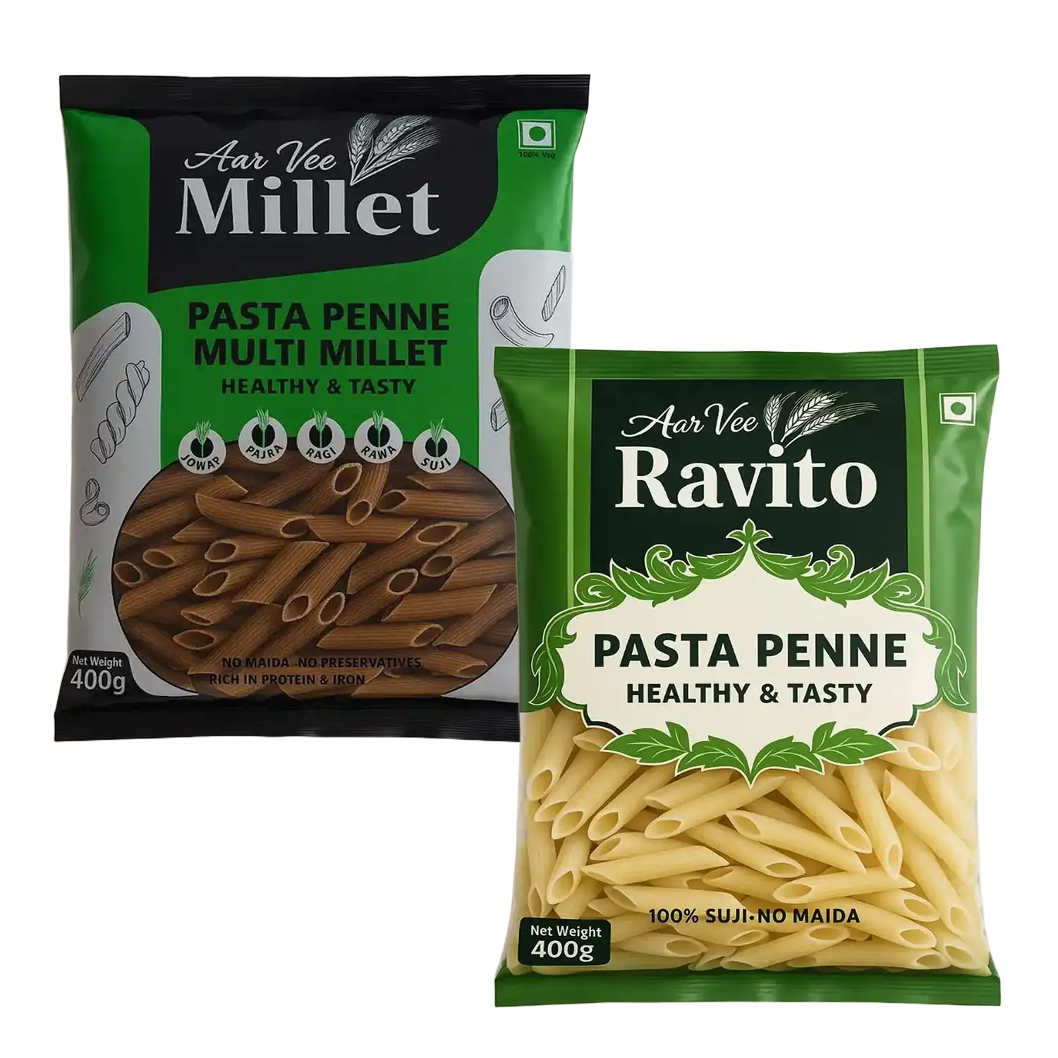Arvee Millet & Ravito Pasta Penne (Pack of 2)