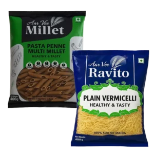 Arvee Millet Pasta Penne & Ravito Vermicelli (Pack of 2)