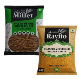 Arvee Millet Pasta Penne & Ravito Roasted Vermicelli (Pack of 2)
