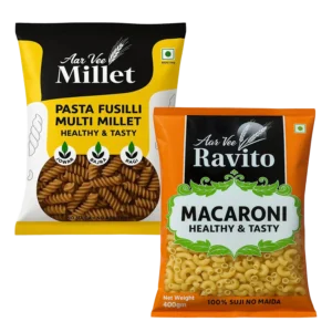 Arvee Millet Pasta Fusilli & Ravito Macroni (Pack of 2)