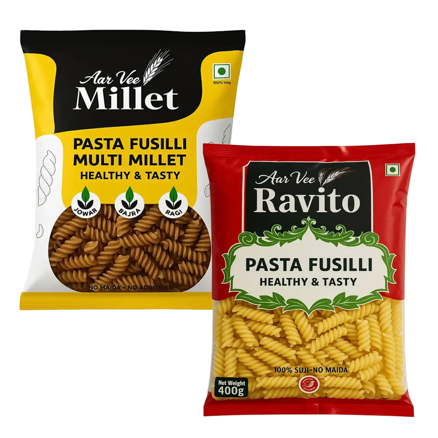Arvee Millet & Ravito Pasta Fusilli (Pack of 2)