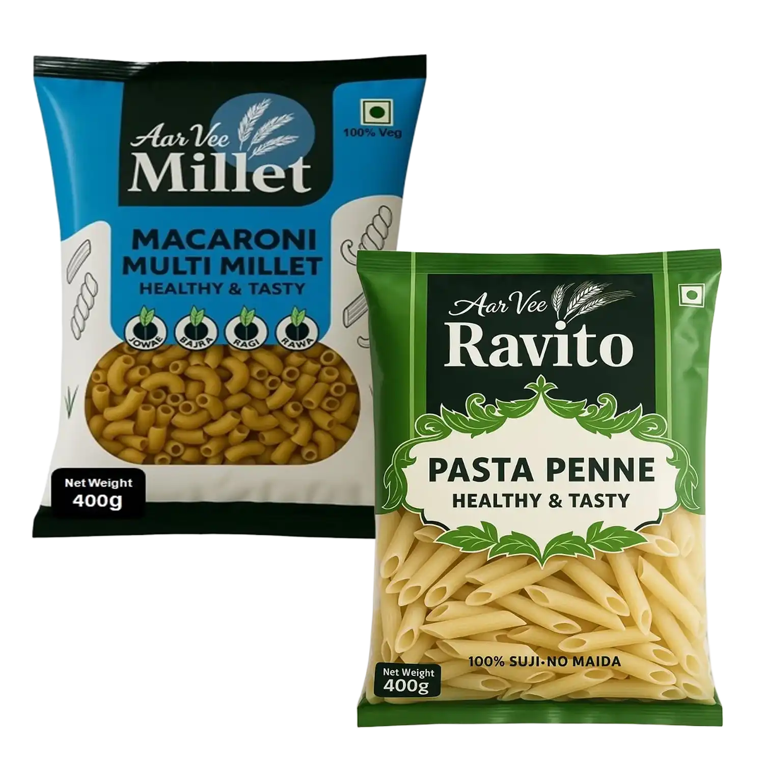 Arvee Millet Macroni & Ravito Pasta Penne (Pack of 2)