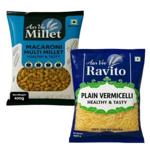 Arvee Millet Macroni & Ravito Plain Vermicelli (Pack of 2)
