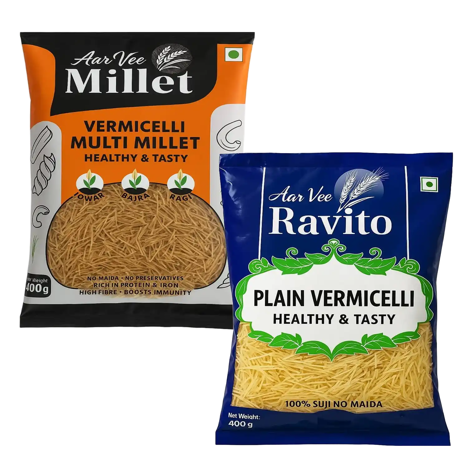 Arvee Millet & Ravito Plain Vermicelli (Pack of 2)