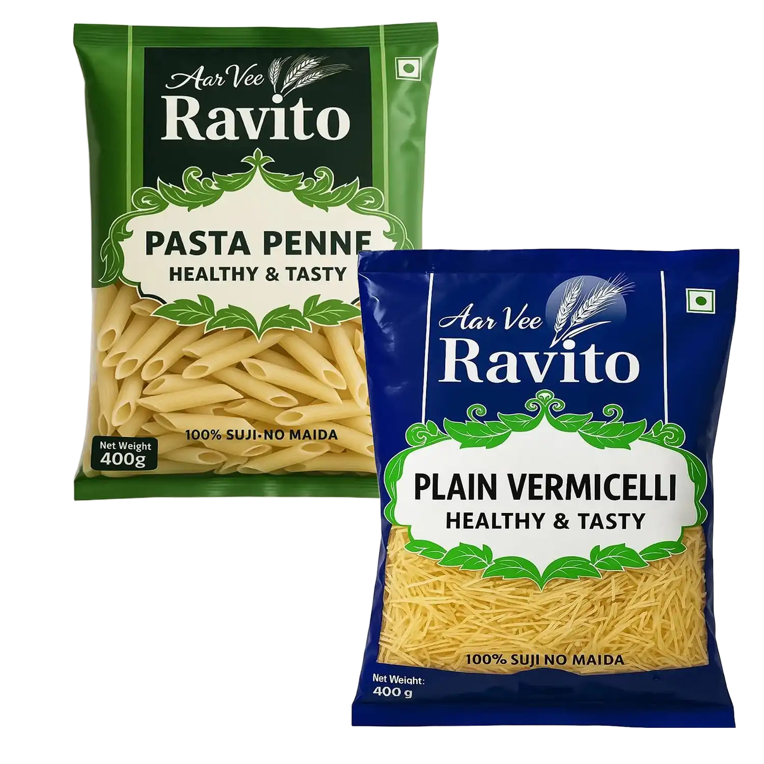 Arvee Ravito Pasta Penne & Plain Vermicelli (Pack of 2)
